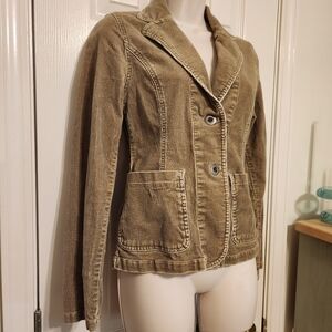 🦅 American Eagle Outfitters Brown Corduroy Button Blazer Jacket Size Small